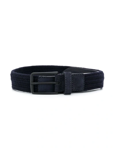 Fay Kids' Woven-detail Buckle Belt In Blue