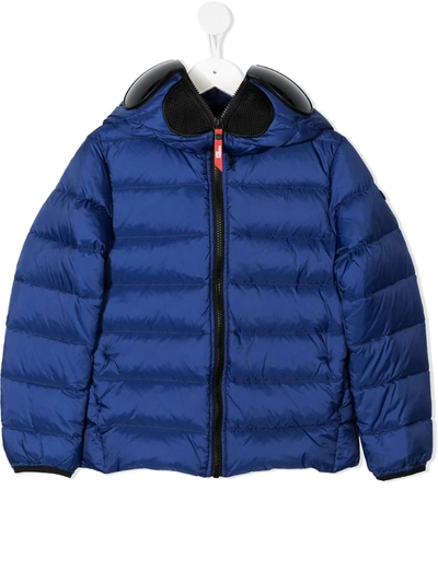 Ai Riders On The Storm Young Kids' Goggle Hood Padded Jacket In Blue