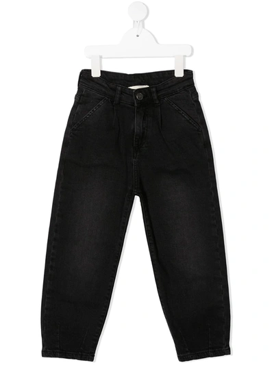 Douuod Teen High-waisted Straight-leg Trousers In Black