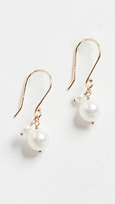 Mizuki Akoya Pearl Dangle Earrings In Gold