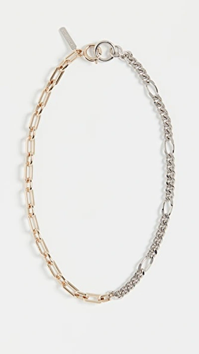 Justine Clenquet Vesper 24ct Yellow-gold Plated And Palladium-plated Brass Necklace In Silver