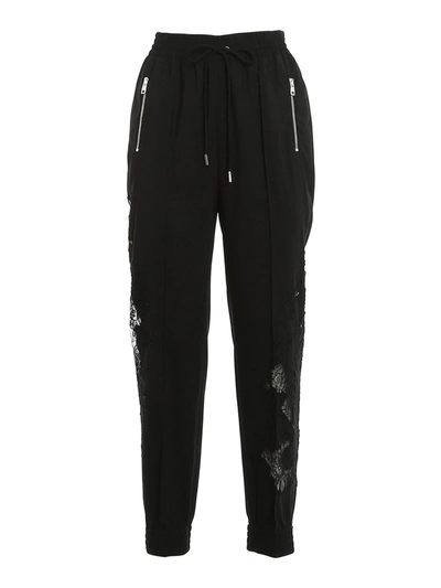 Ermanno Scervino Lace Detailed Joggers Style Pants In Black