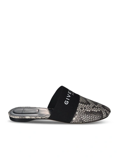 Givenchy Bedford Mules With Reptile Print In Grey