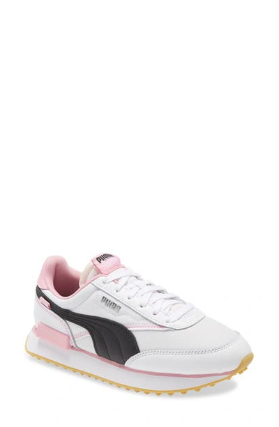 Puma X Von Dutch Future Rider Sneakers In White And Pink In  White