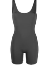 Girlfriend Collective Bike Scoop-neck Recycled Polyester-blend Unitard In Gray