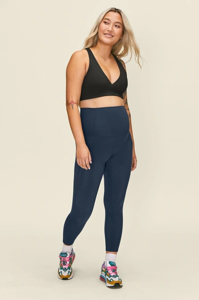 Girlfriend Collective Midnight Maternity Legging In Blue