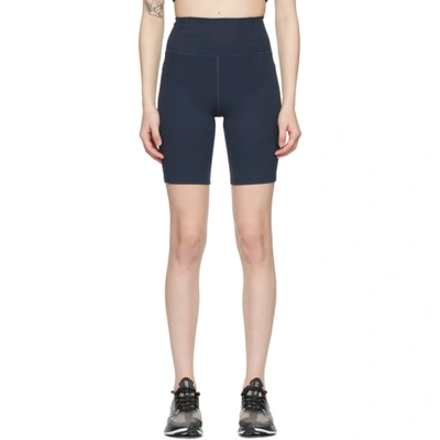 Girlfriend Collective High-rise Stretch-recycled Polyester Shorts In Blue