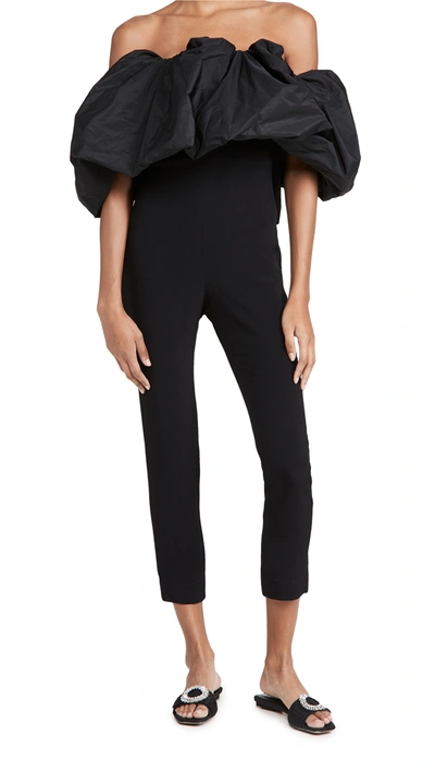 Cushnie Off-the-shoulder Stretch-crepe And Taffeta Jumpsuit In Black