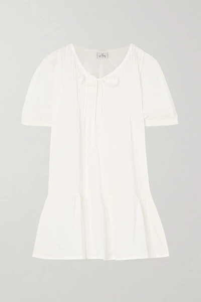 Pour Les Femmes Ruffled Cotton-voile Nightdress In White
