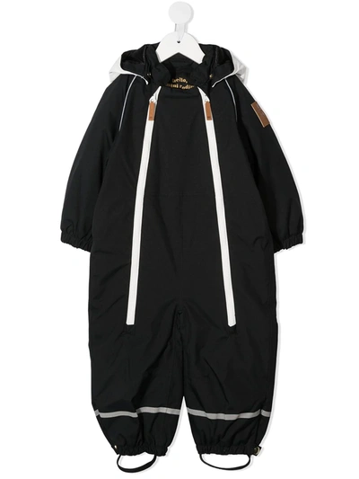 Mini Rodini Baby Alaska Panda Snowsuit In Black