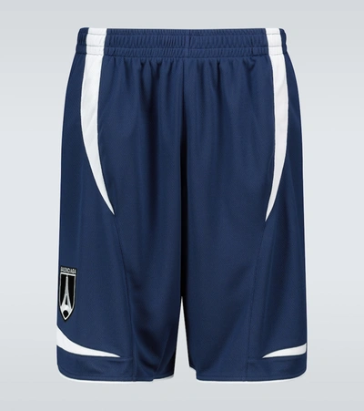 Balenciaga Technical Fabric Soccer Shorts In Blue