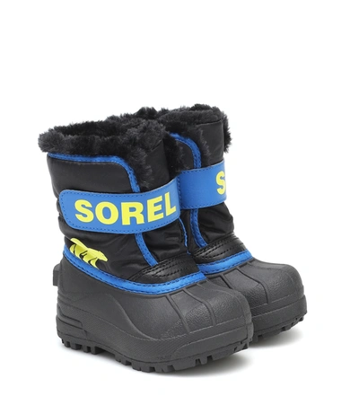 Sorel Kids' Black And Super Blue Toddler Snow Commander Boots