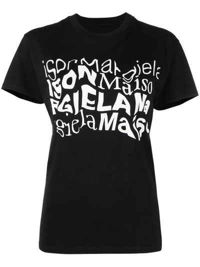 Maison Margiela Logo-print Cotton-jersey T-shirt In Black