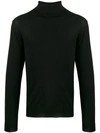 Falke Extra Fine Wool Knit Turtleneck Sweater In Black