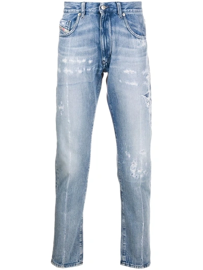 Diesel D-strukt Slim Cotton Denim Jeans In Blue