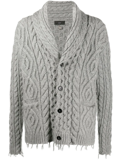 Alanui New Fisherman Wool & Cashmere Cardigan In Grey