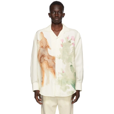 Jil Sander Oversized Coyote-print Shirt In 186 Open Wh