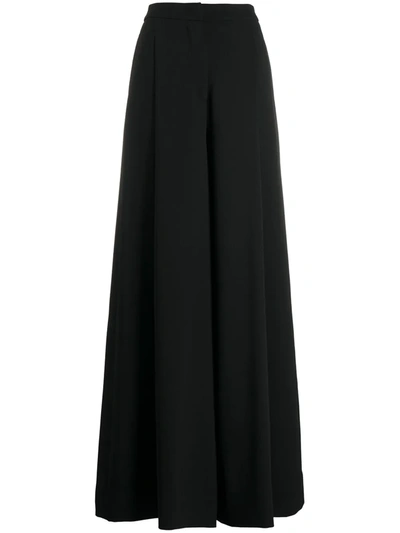 Lardini Duma Viscose Blend Wide Leg Trousers In Black