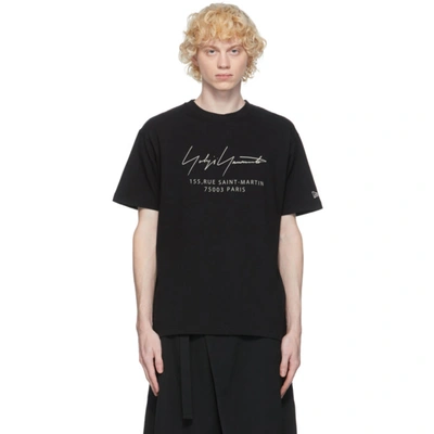Yohji Yamamoto New Era Show Print Cotton Jersey T-shirt In Black