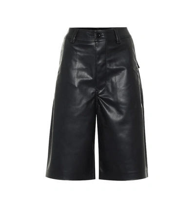 Rick Owens Drkshdw Faux Leather Shorts In Black