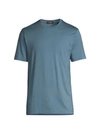 Theory Men's Regular-fit Clean Silk & Cotton T-shirt In Dark Harbor