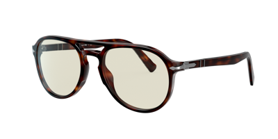 Persol Po3235s Havana Unisex Sunglasses In Photochromic Clear To Grey With Blue Lig