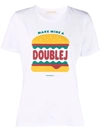 La Doublej Burger Slogan Print T-shirt In Make Mine A Doublej