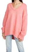 Free People Brookside Pink Cotton-blend Jumper In Pink Lightning