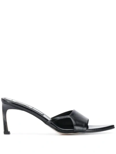Reike Nen Cut-out Pointed-toe Heeled Mules In Black