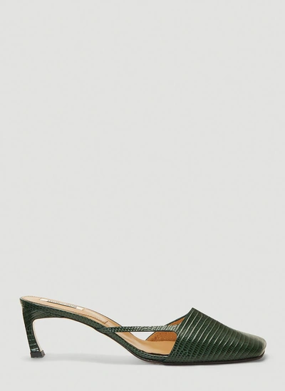 Reike Nen Cut-out Heeled Mules In Green