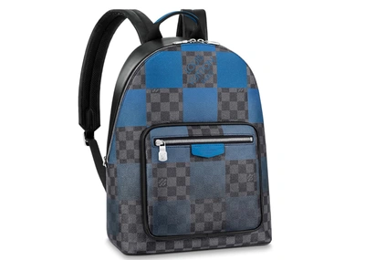 Pre-owned Louis Vuitton  Josh Backpack Damier Graphite Giant Blue