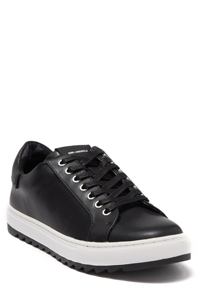 Karl Lagerfeld Men's Sawtooth Leather Sneakers In Black