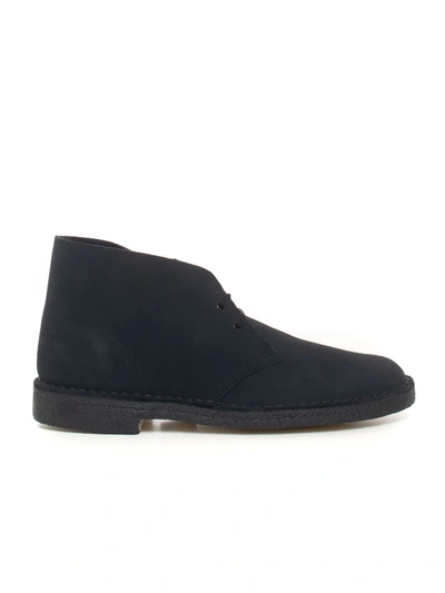 Clarks Suede Ankle Boots Blue Leather Man