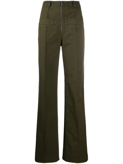 N°21 Long Length Straight Trousers In Military