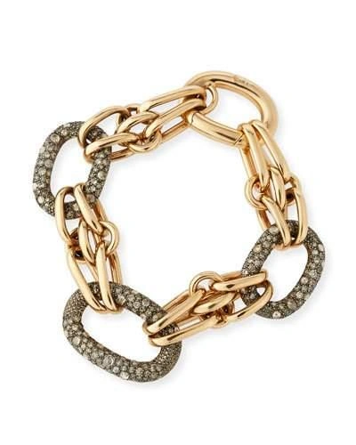 Pomellato Tango 18k Rose Gold Link Bracelet With Brown Diamonds