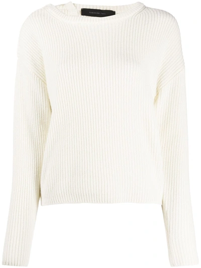 Federica Tosi Strap-neck Ribbed Jumper In Cream