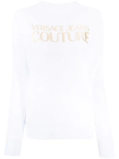 Versace Jeans Couture Logo-print Cotton Sweatshirt In White