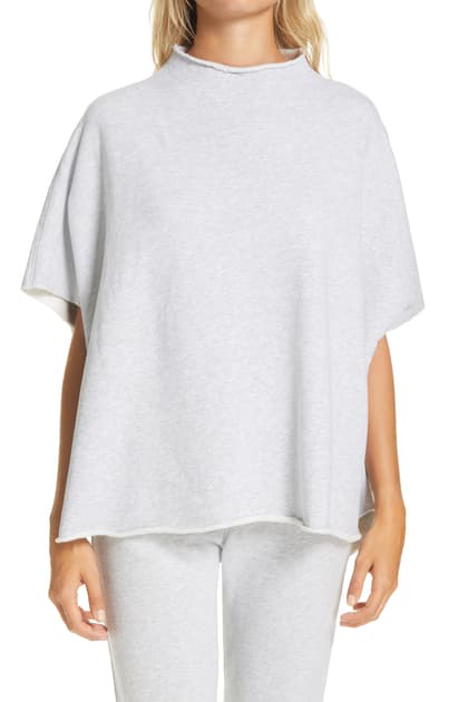 Frank Eileen Funnel Neck Capelet In Gray Melange Modesens