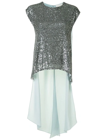Sachin & Babi Marie Embellished High-low Blouse In Blue