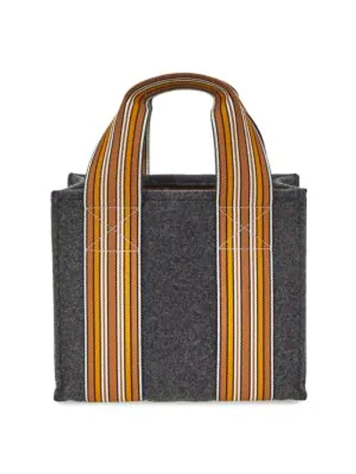 Loro Piana Women's The Suitcase Stripe Cashmere Tote In Grey