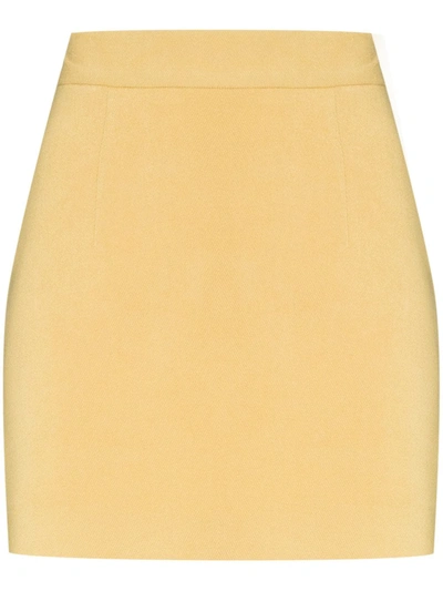 Aleksandre Akhalkatsishvili High Waist Cotton Mini Skirt In Yellow