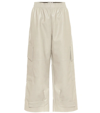 Stella Mccartney Sylvia Cropped Faux Leather Trousers In Grey
