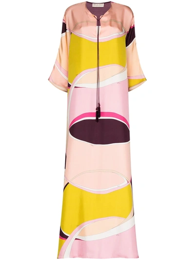 Emilio Pucci X Browns 50 Abstract-print Maxi Dress In Pink