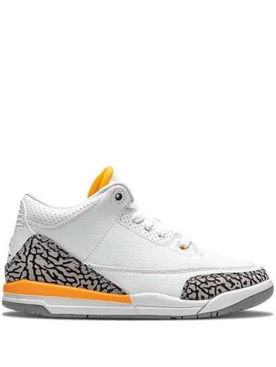 Nike Kids' Air Jordan 3 "laser Orange" Sneakers In White