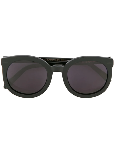 Karen Walker Super Duper Strength Monochromatic Sunglasses, Black