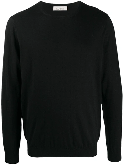Laneus Crewneck Silk Cashmere In Black