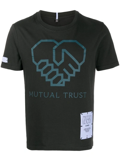 Mcq Swallow 'genesis Ll' Mutual Trust Slogan Graphic T-shirt In Black