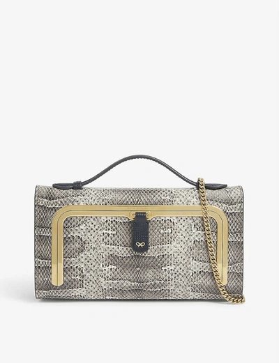 Anya Hindmarch Snake-print Mini Postbox Bag In Natural