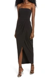 Wayf The Angelique Strapless Tulip Gown In Black