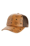 Mcm Visetos Original Mesh Baseball Cap In Cognac